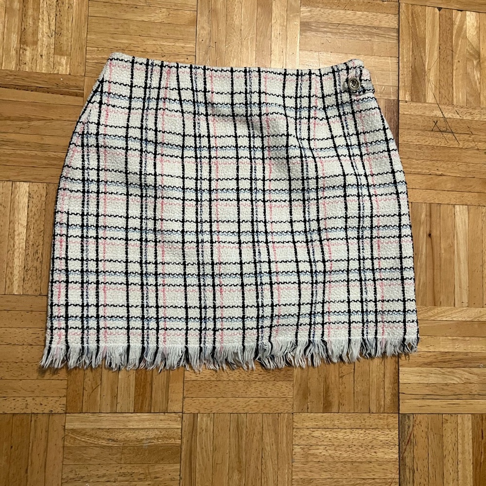 Maje Plaid Print Mini Skirt